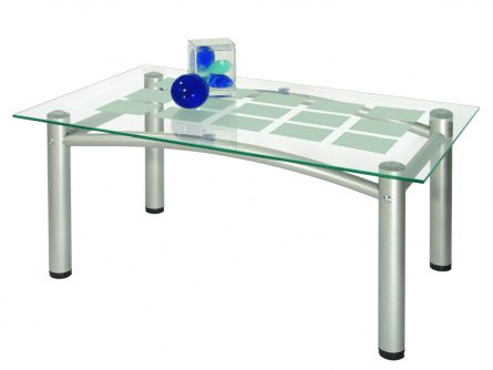 Coffee table Robert 001937, metallic color, materials glass, metal