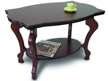 Berger coffee table 000226, dark brown color, materials beech, mdf, oak veneer