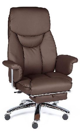 Office chair NORDEN Parliament H-2021-322, chrome/metal color gray, eco-leather color T.brown