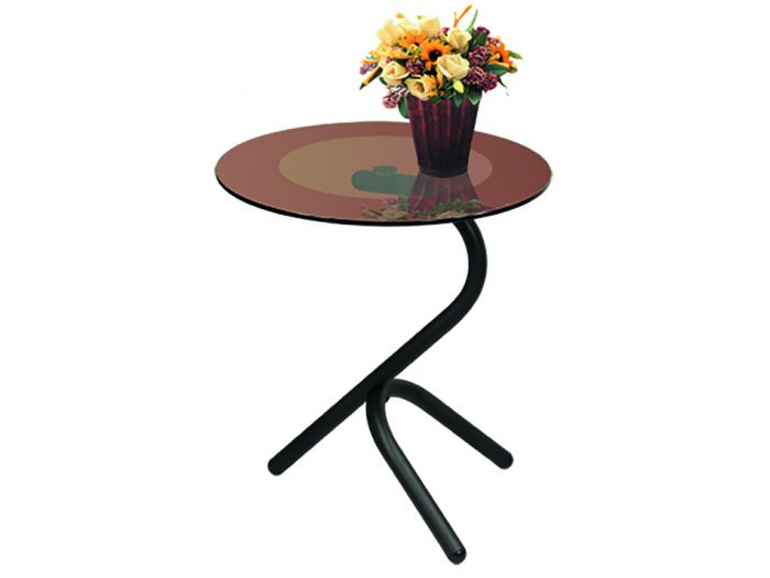 Coffee table Duo 000671, color black, materials glass, metal